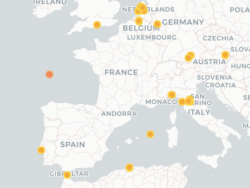Kalenderauswahl zur Visualisierung aller Orte eines bestimmten Monats über alle Jahre hinweg